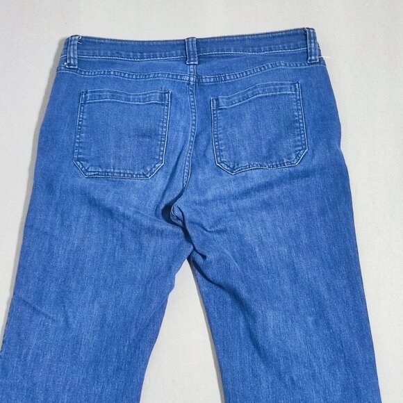 GAP jeans wide leg women's size 30 indigo blue snap button pockets closer - Picture 4 of 16